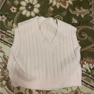 Cropped cozy sweater vest